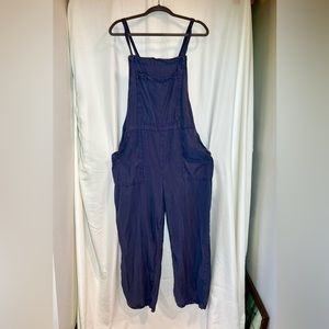 Pale Blue Coveralls Side Ties Pockets